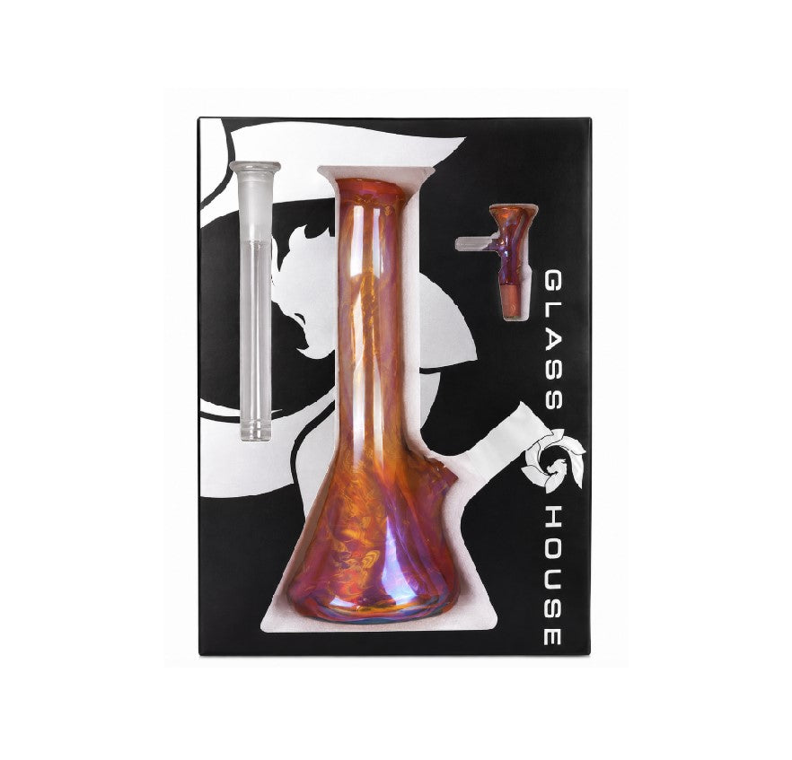 GLASS HOUSE TWISTED MINI BEAKER AMBER