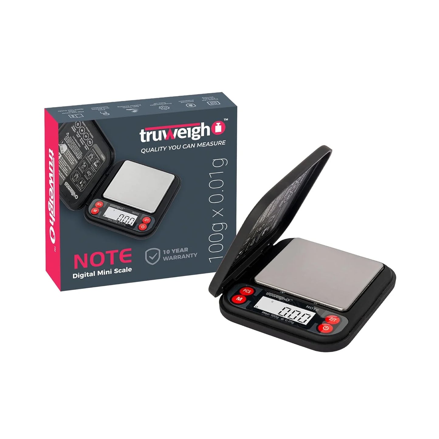 TRUWEIGH NOTE DIGITAL SCALE 100G X 0.01G BLACK SC214