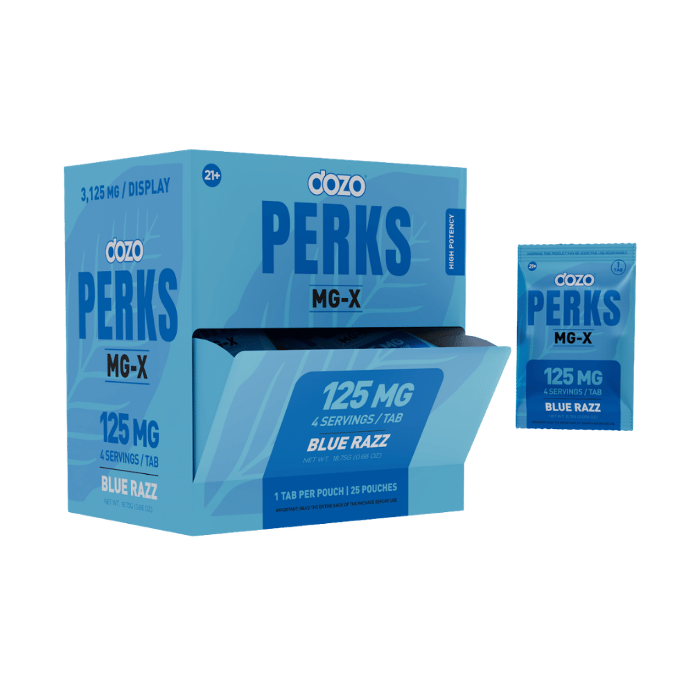 DOZO PERKS MG-X HIGH POTENCY BLUE RAZZ 125MG 25CT