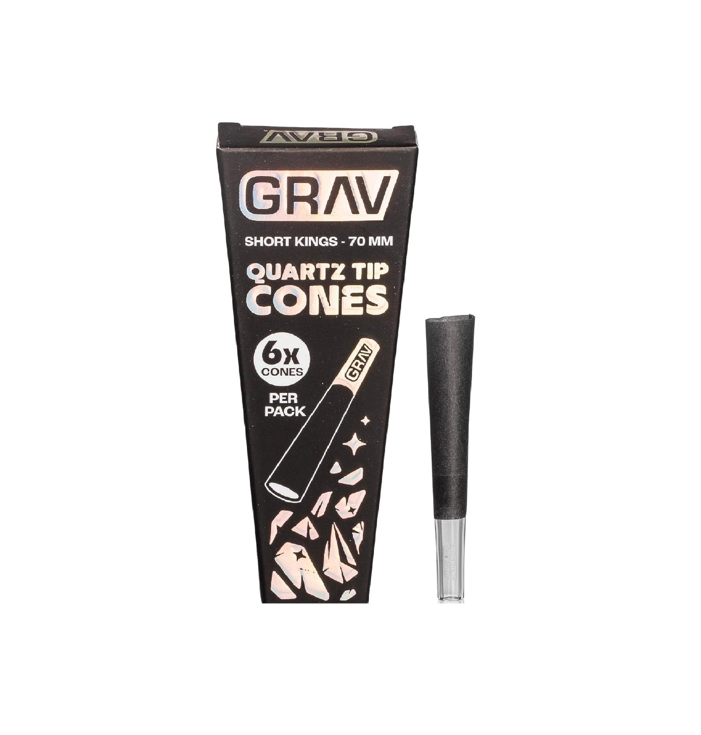 GRAV QUARTZ TIP CONES NATURAL 6CT 70MM