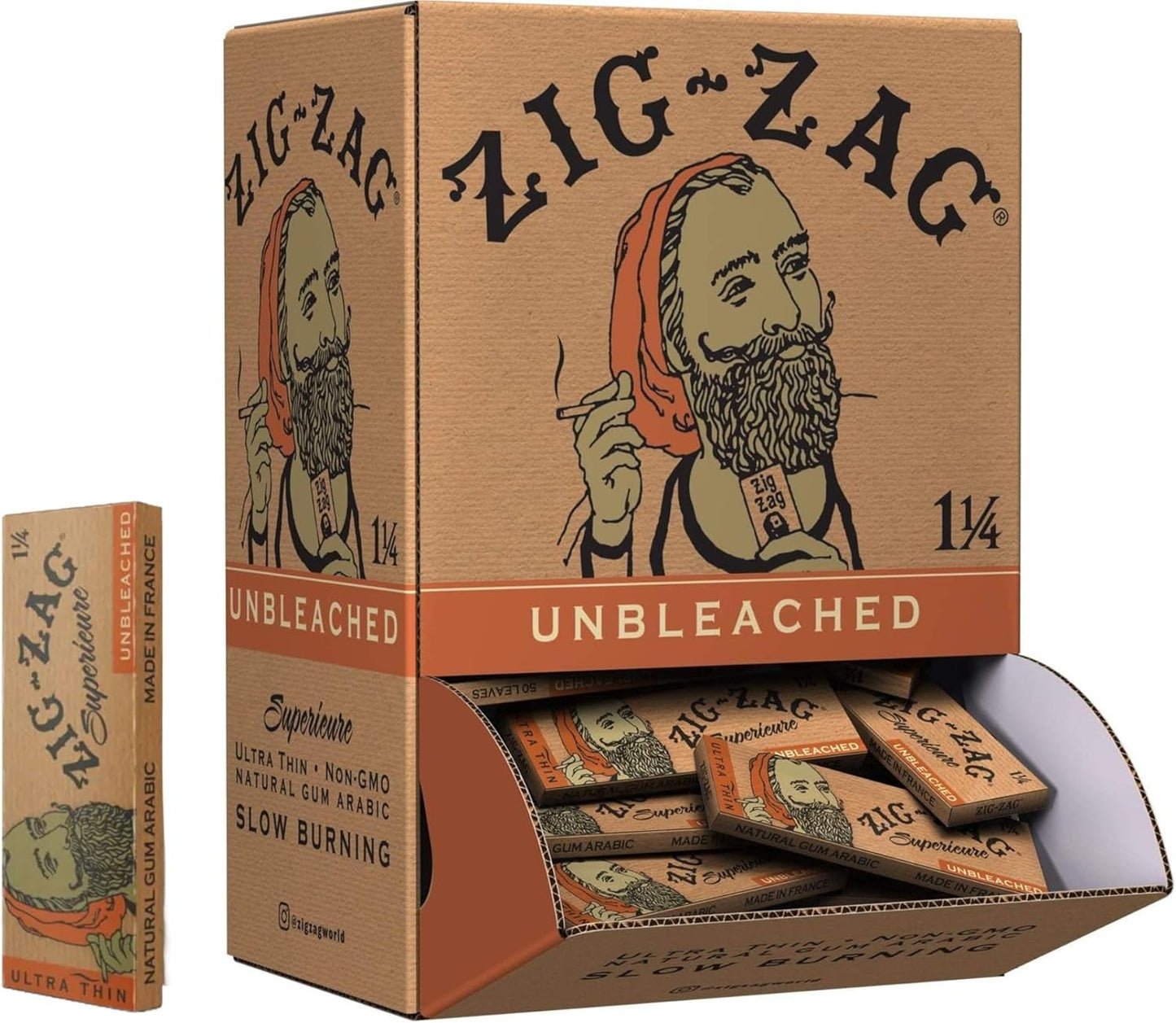 ZIG ZAG PAPER 1 1-4 UNBLEACHED 48CT