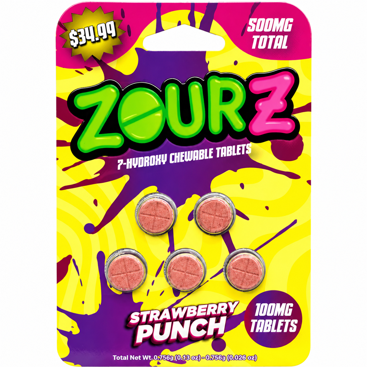 ZOUR Z 7HYDROXY STRAWBERRY PUNCH 500MG