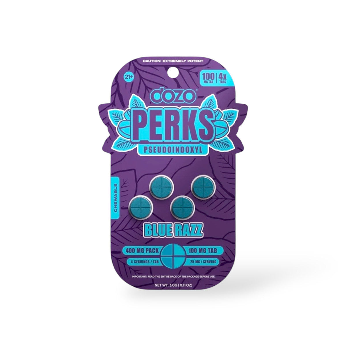 DOZO PERKS PESUDOINDOXYL BLUE RAZZ 100MG 4CT