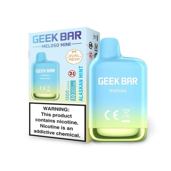 GEEK BAR MELOSO 1500PUFF|GEEK BAR MELOSO MINI ALASKAN MINT 1500PUFF|810125432804|Pack of 10