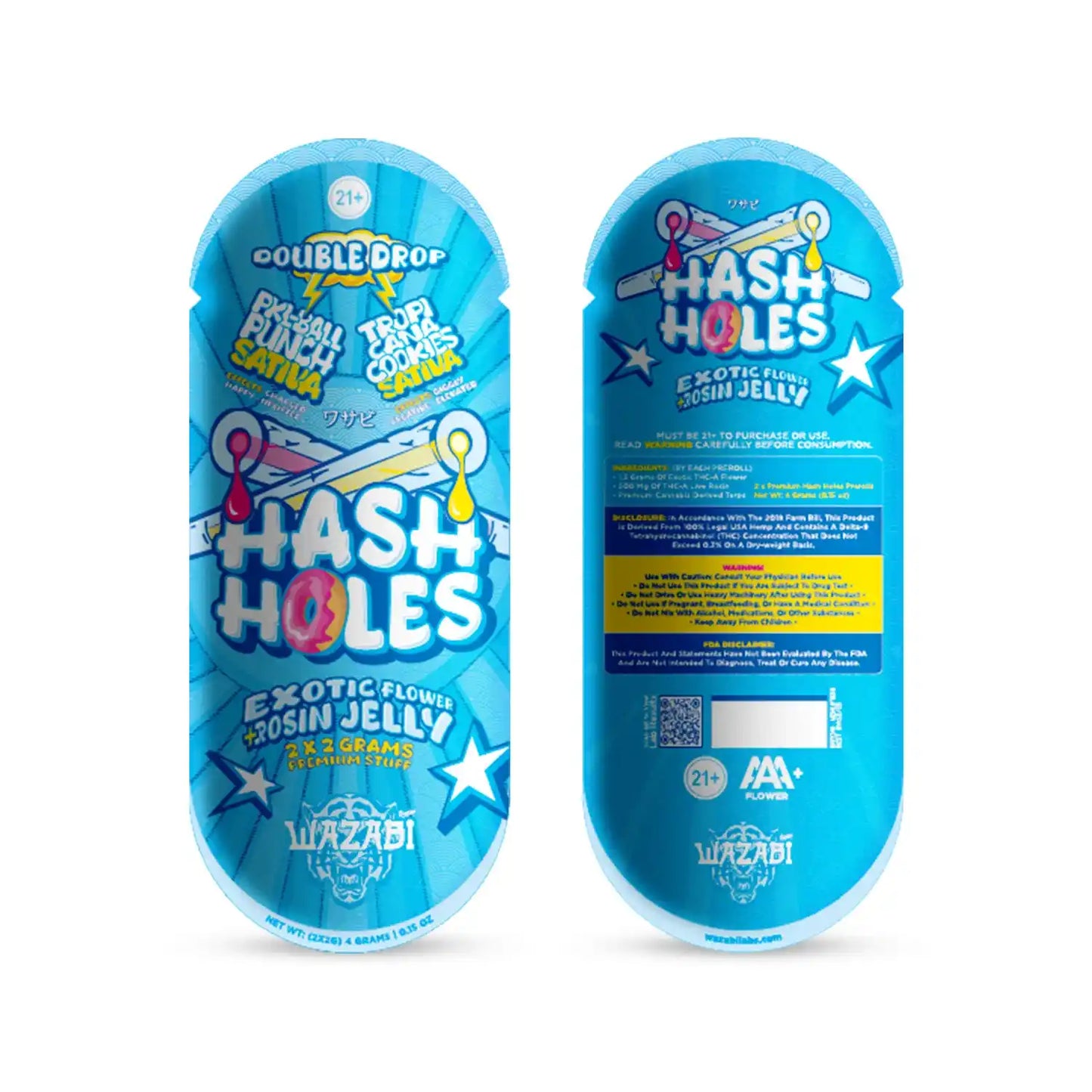 WAZABI DOUBLE DROP HASH HOLE PKL BALL PUNCH TROPICANA COOKIES 2GM
