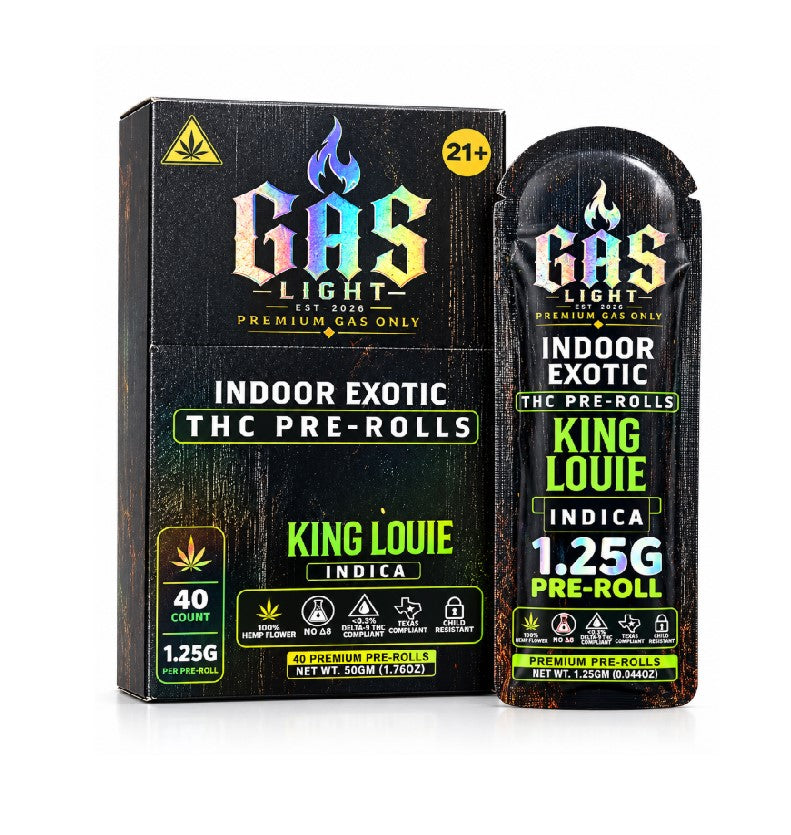 GAS LIGHT EXOTIC THC PROLL KING LOUIE IND 1.25GM 40CT