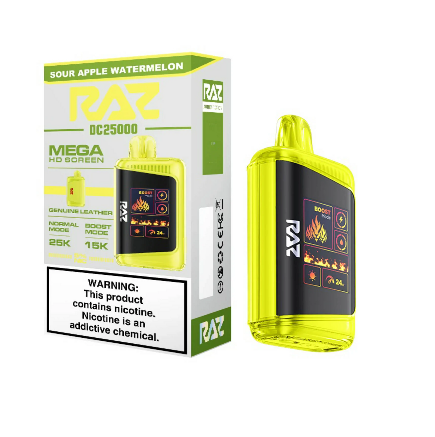 RAZ SOUR APPLE WATERMELON 25K|6975984057026|Pack Of|5