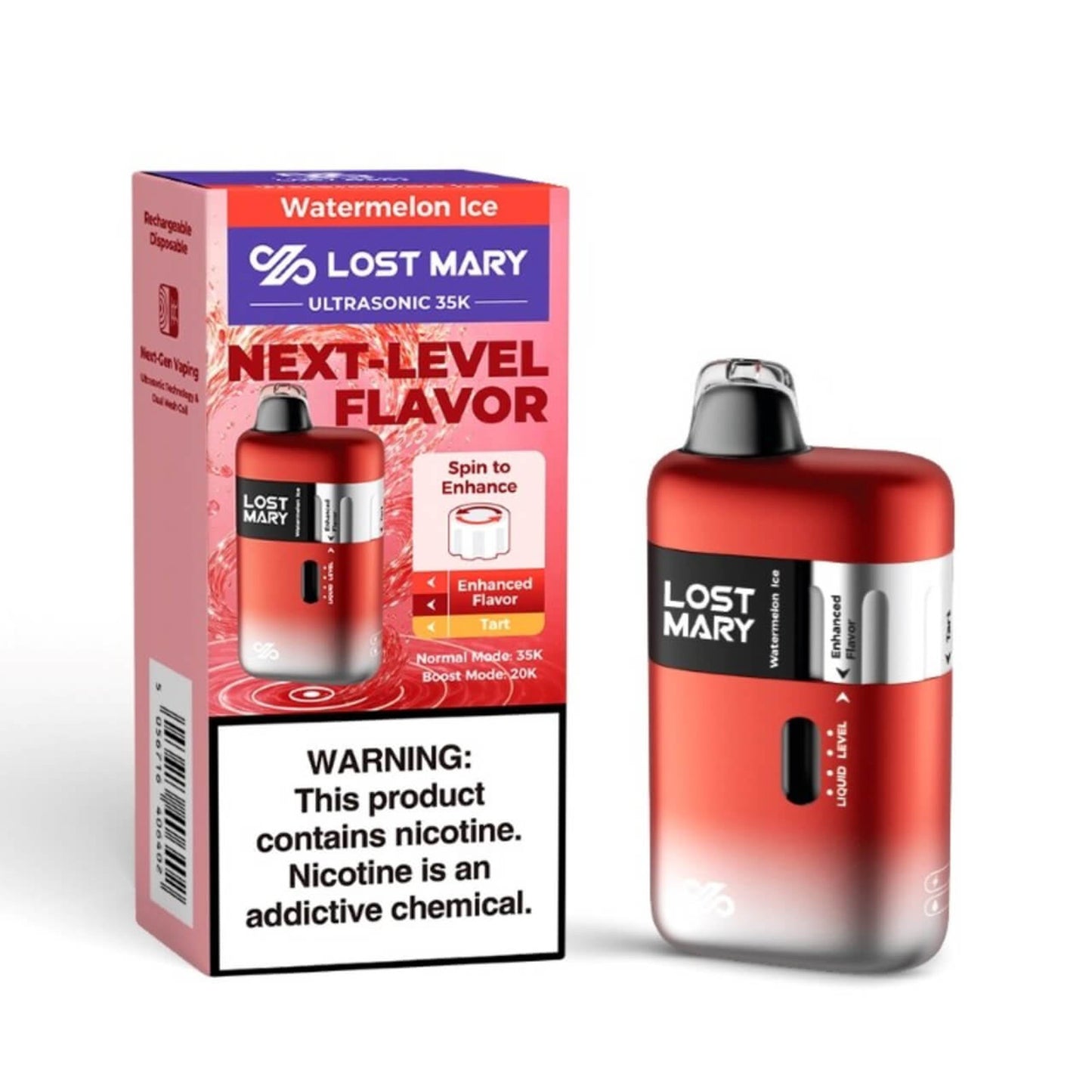 LOST MARY ULTRASONIC 35K|LOST MARY ULTRASONIC WATERMELON ICE 35K|5056716406402|Pack Of 5
