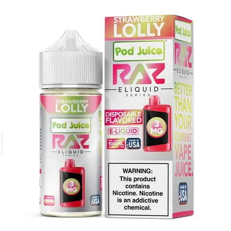 POD JUICE X RAZ STRAWBERRY LOLLY 6MG 100ML