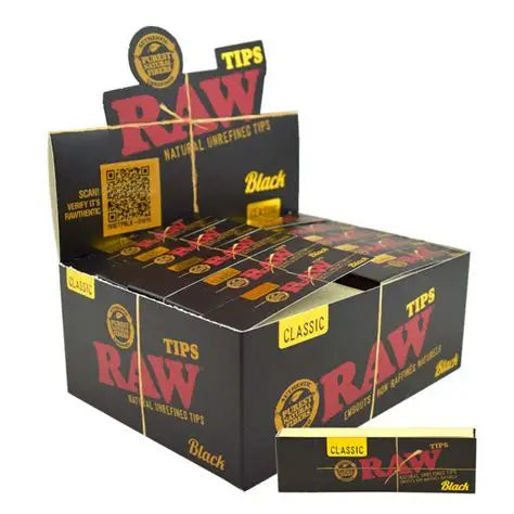 RAW CLASSIC BLACK TIPS 50 TIPS PER