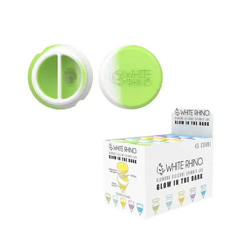 WHITE RHINO DIAMOND SILICONE SPINNER GLOW IN THE DARK