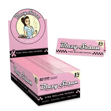 BLAZY SUSAN PINK ROLLING PAPERS 50CT/BOX1 1/4
