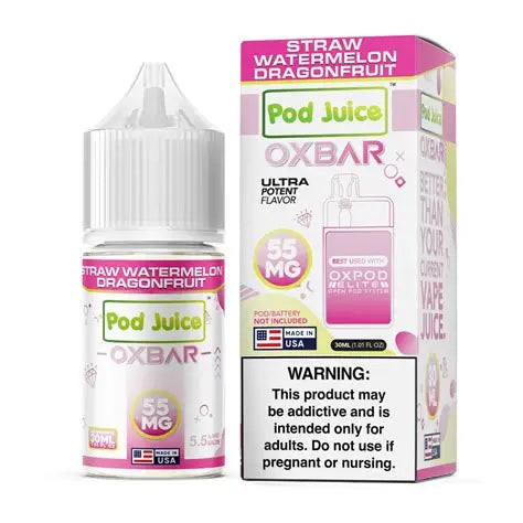 POD JUICE X OXBAR SALT STRAW WTRMLN DRGNFRUT 55MG 30ML