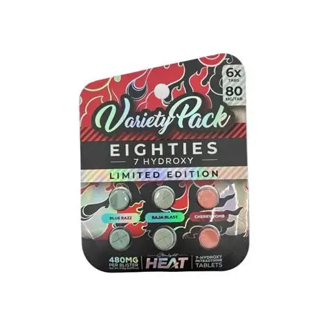 HEAT EIGHTIES 7 HYDROXY VARIETY PACK 6CT 80MG