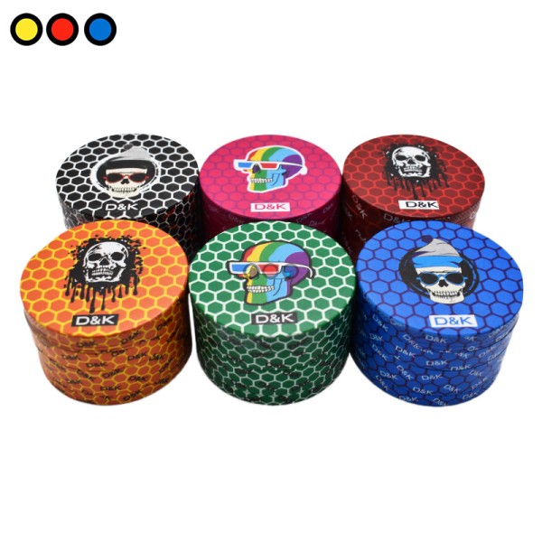 D&K SKULL HONEY COMB GRINDER DK5031AQ-3 12CT