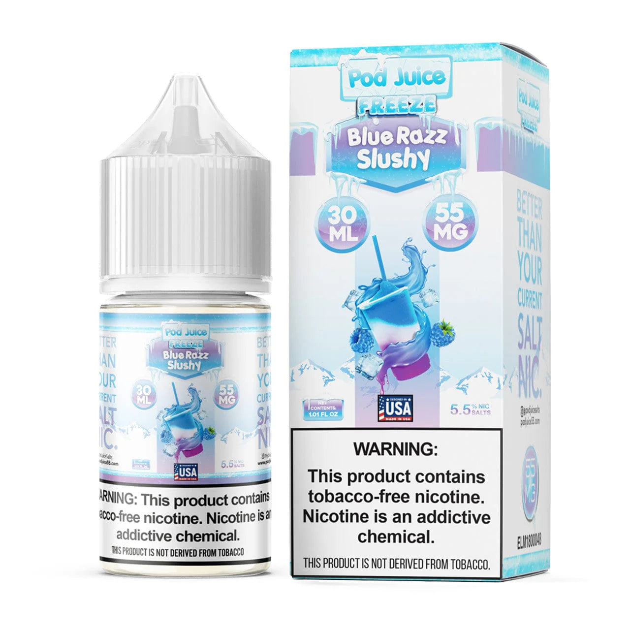POD JUICE BLUE RAZZ SLUSHY FREEZE 55MG 30ML