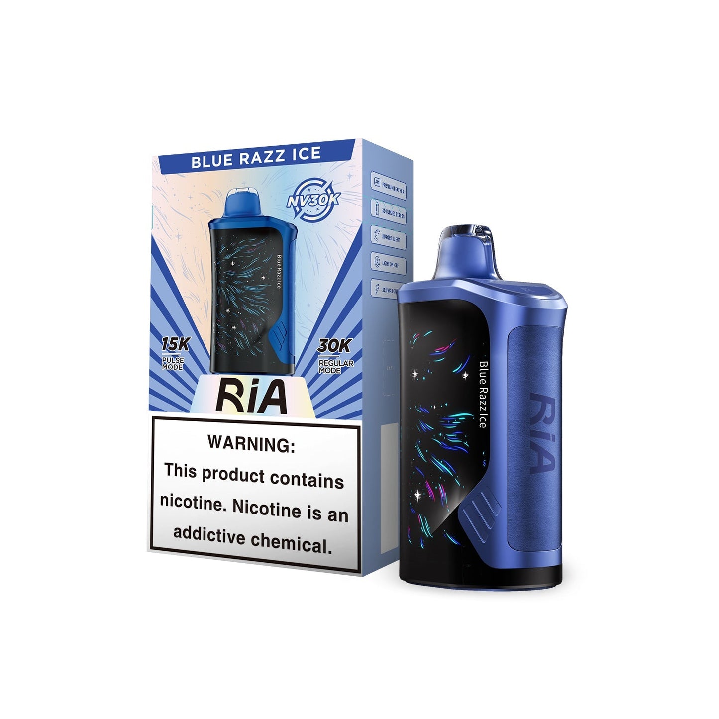 RIA NV BLUE RAZZ ICE 30K|810186630188|Pack Of|5