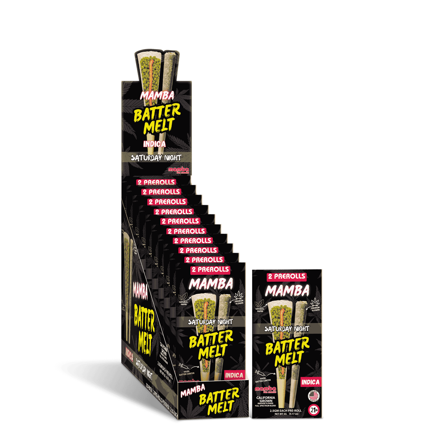 MAMBA BATTER MELT PROLL| SATURDAY NIGHT INDICA 5GM|643556215315|PK OF 10