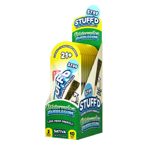 STUFF'D THCP PROLL WTRMLN BUBLGUM 1.25GM STVA 2CT