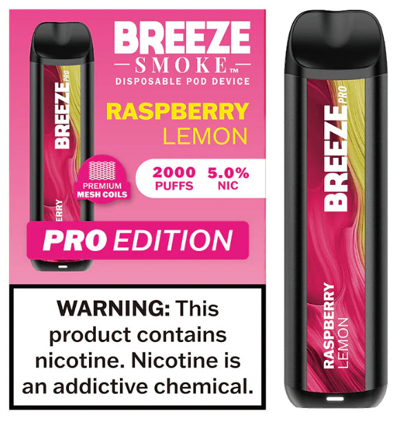 BREEZE SMOKE PRO RASPBERRY LEMON 2K