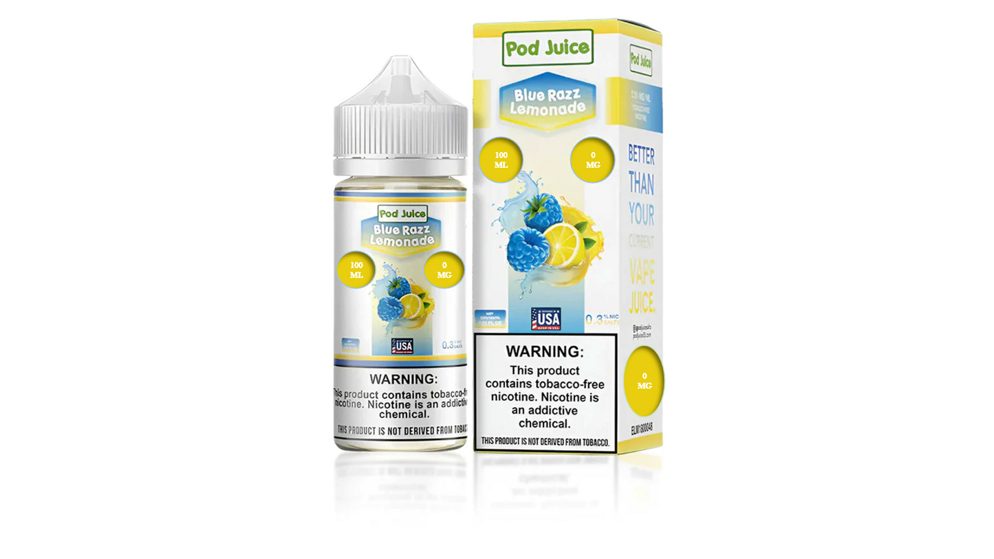 POD JUICE BLUE RAZZ LEMONADE 0MG 100ML