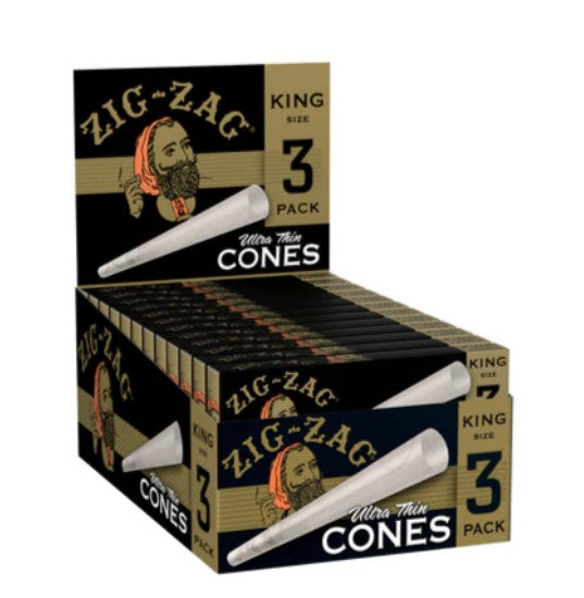 ZIG ZAG KING SIZE ULTRA THIN CONES 3PACK