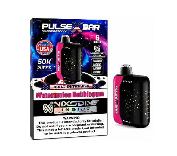 PULSE X BAR NIXODINE WATERMELON BUBBLEGUM 50K