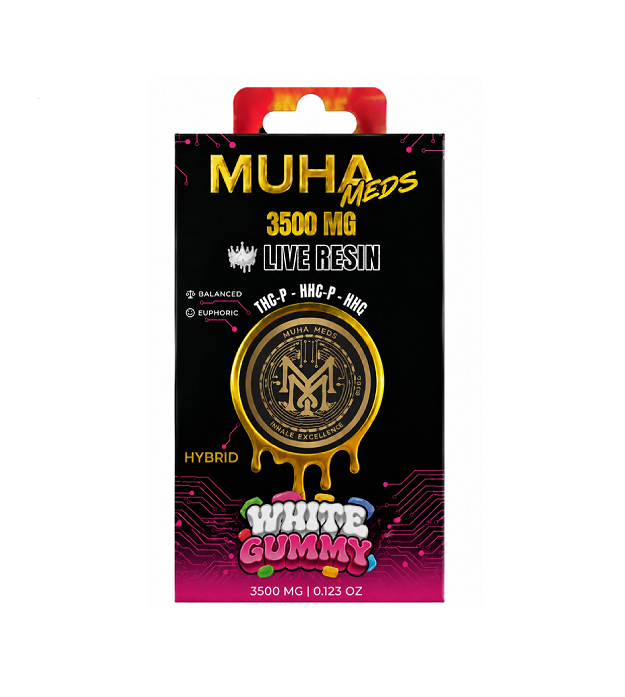 MUHA MEDS LIVE RESIN THC P HHC WHITE GUMMY HYBD 3500MG