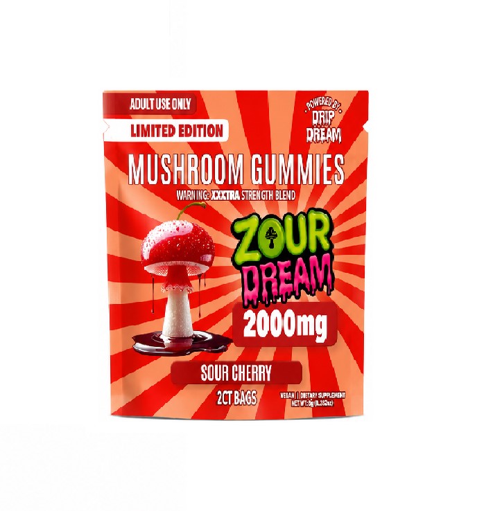 ZOUR DREAM MUSHRM LMT EDT SOUR CHERRY GUMIES 60000MG