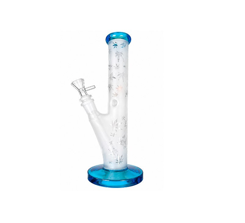 WATERPIPE STRAIGHT TUBE FROSTED WITH LEAVES 6567