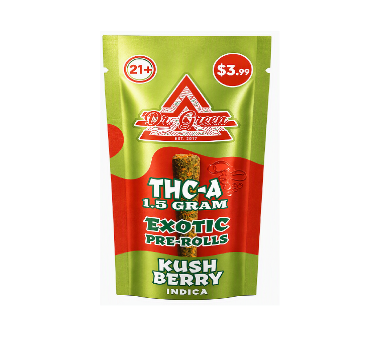DR GREEN THCA EXOTIC PROLL KUSH BERRY IND 1.5GM 20CT