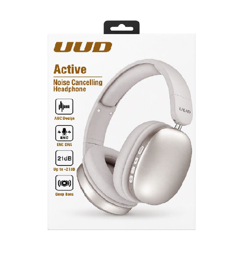 UUD ACTIVE ANC AH7 HEADPHONE SILVER 21DB