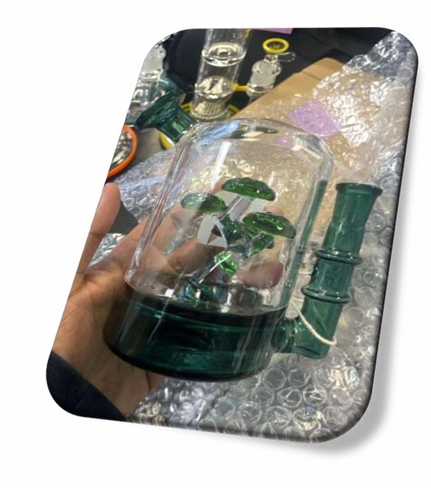 WP SILO GLASS BONSAI TREE SILO119 TEAL 13.5"
