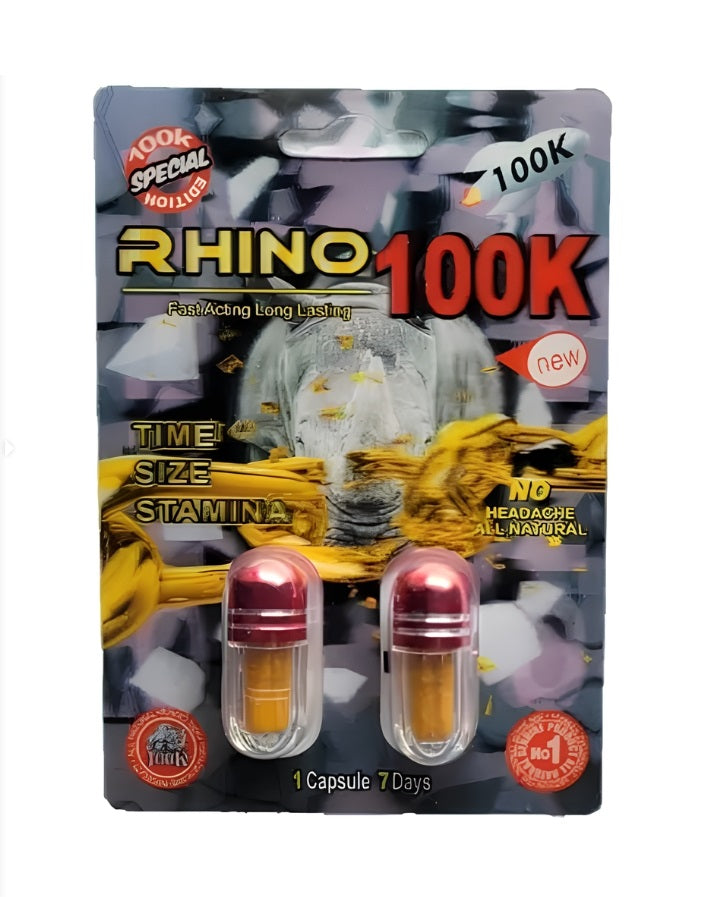RHINO 100K SINGLE PILL WHITE BOX 24CT