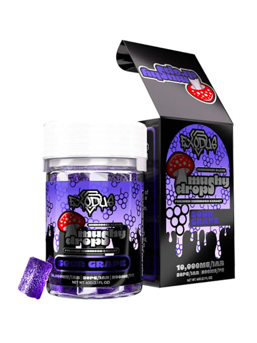 MUSHY DROPS GUMMY SOUR GRAPE 10000MG