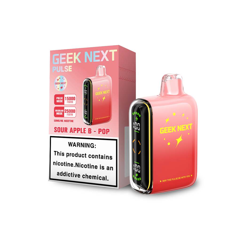 GEEK NEXT PULSE 25K|GEEK NEXT PULSE SOUR APPLE B-POP 25K|6917673166848|Pack of 5