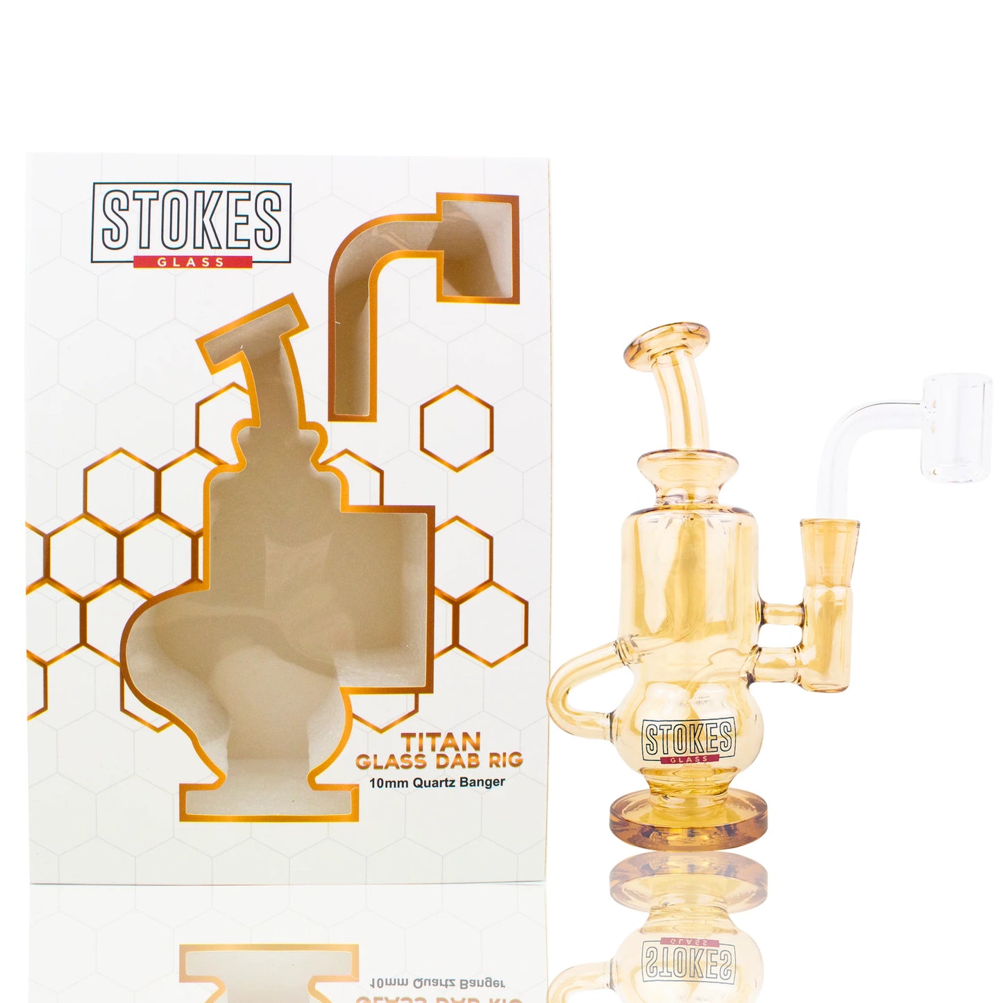 STOKES TITAN GLASS DAB RIG QUATZ BANGER 10MM