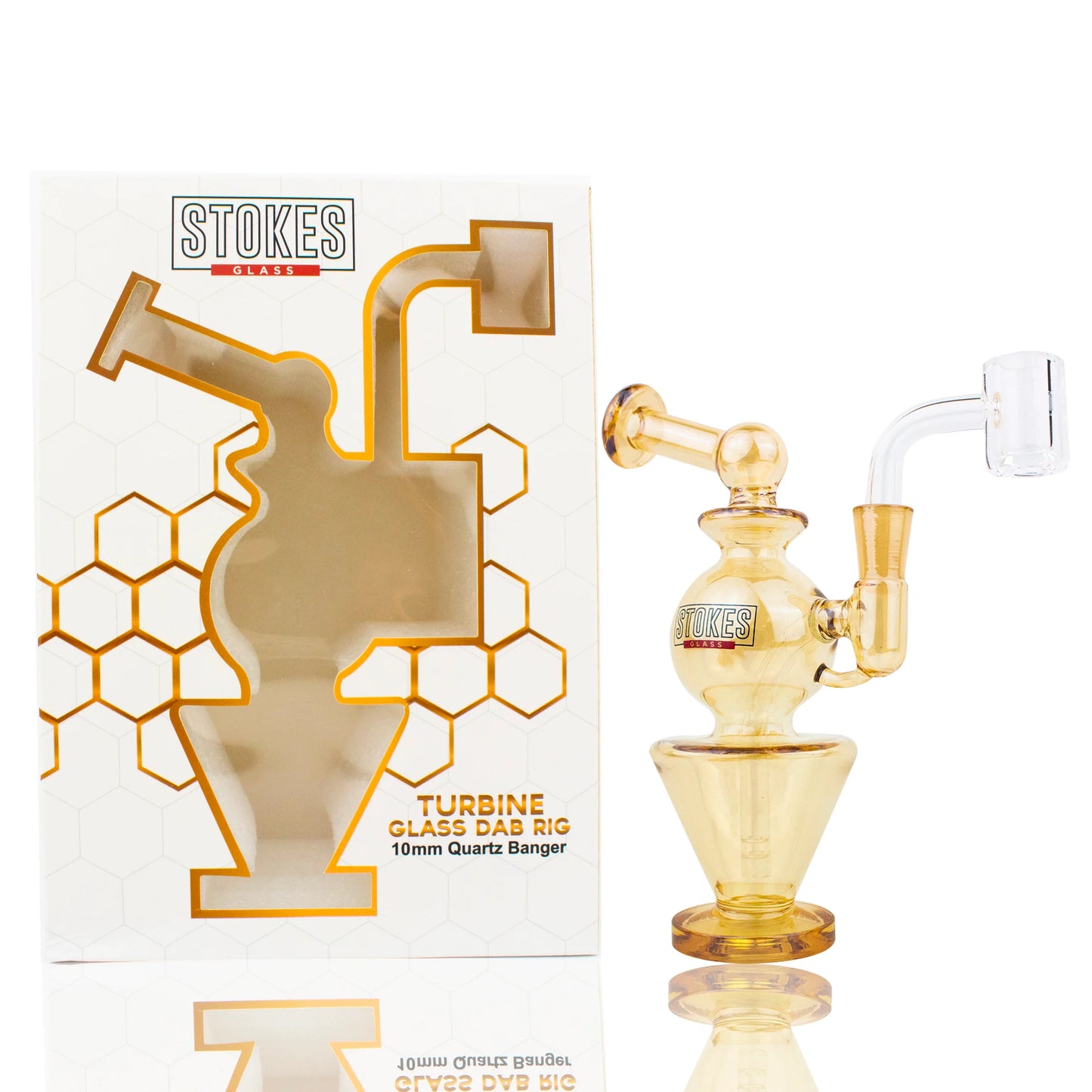 STOKES TURBINE GLASS DAB RIG QUATZ BANGER 10MM