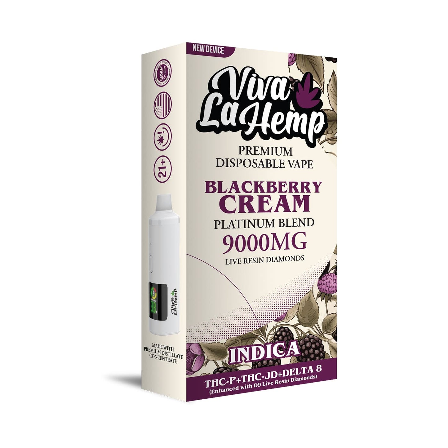 VIVA LA HEMP D9 BLACKBERRY CREAM INDICA 9000MG