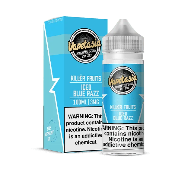 VAPETASIA KILLER FRUITS ICE BLUE RAZZ 100ML 0MG
