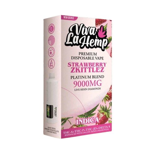 VIVA LA HEMP D9 STRAWBERRY ZKITTLEZ INDICA 9000MG