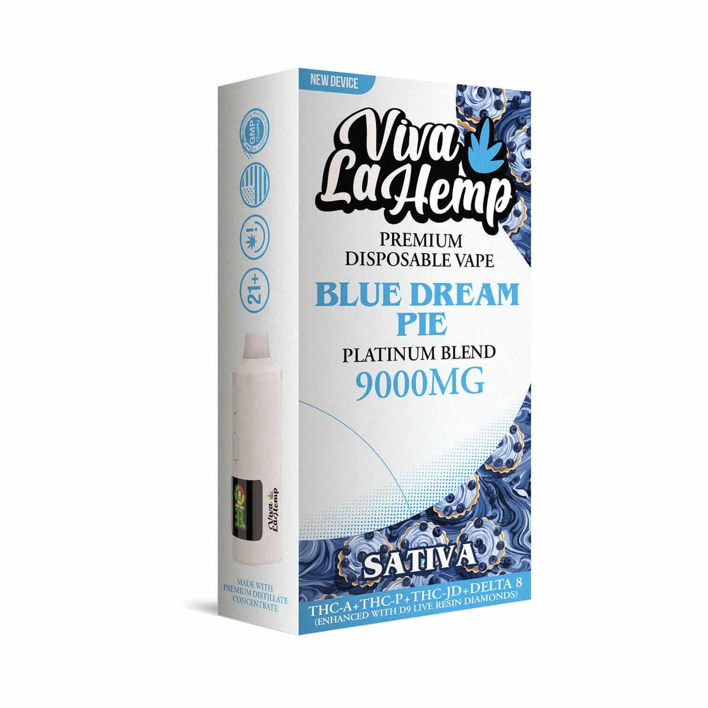 VIVA LA HEMP D9 BLUE DREAM PIE SATIVA 9000MG