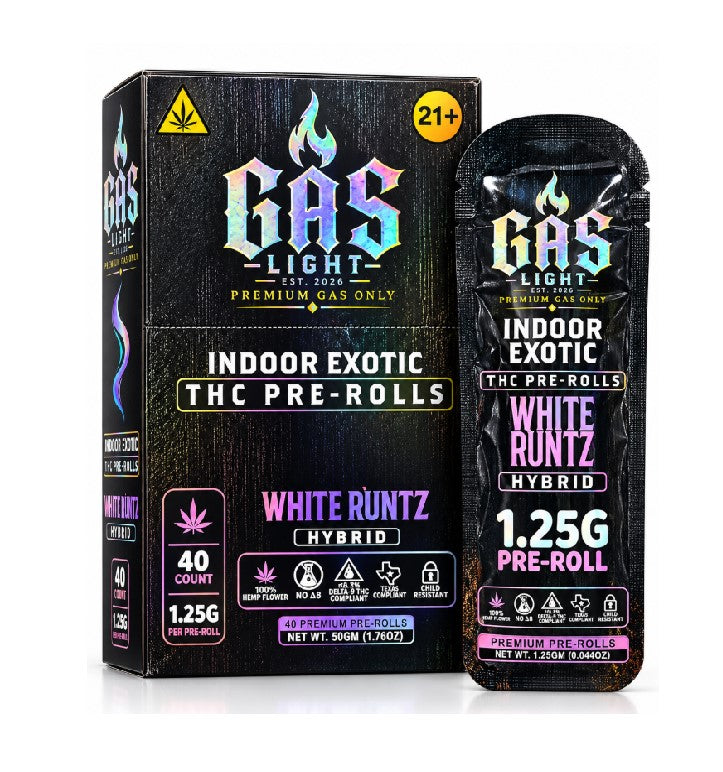 GAS LIGHT EXOTIC THC PROLL WHITE RUNTZ HYBD 1.25GM 40CT