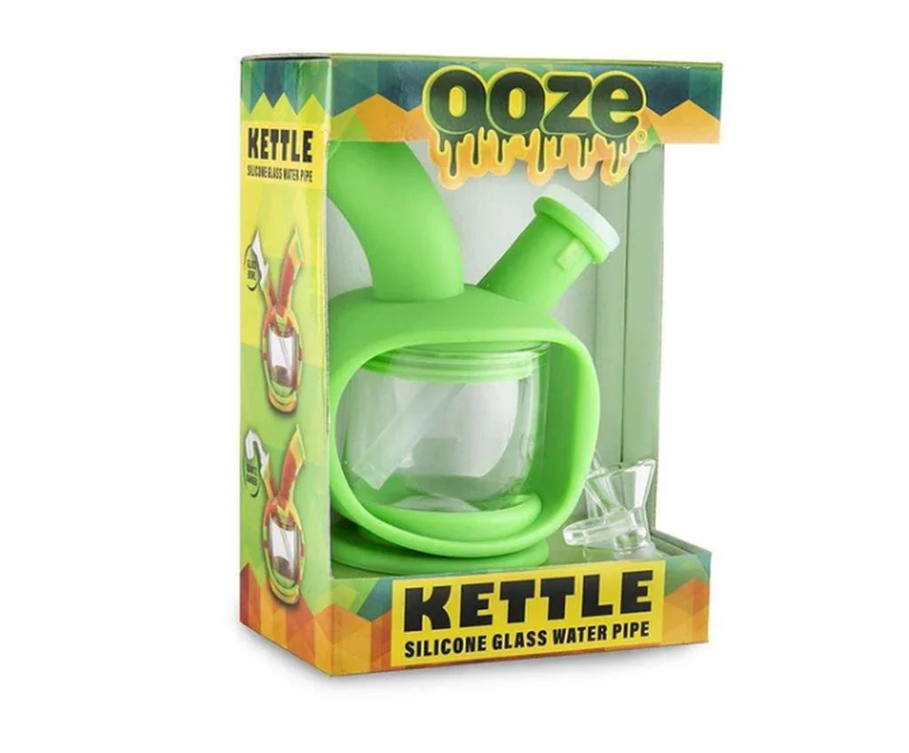 OOZE KETTLE SILICONE GLASS WATERPIPE GREEN