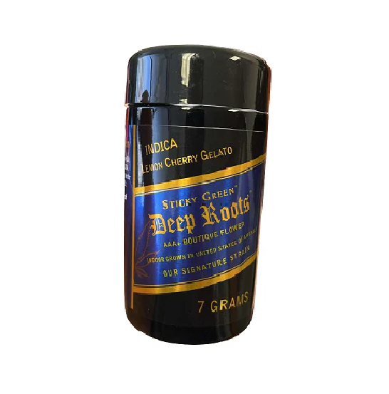 STICKY GREEN DEEP ROOTS LEMN CHERRY GELATO IND JAR 7GM