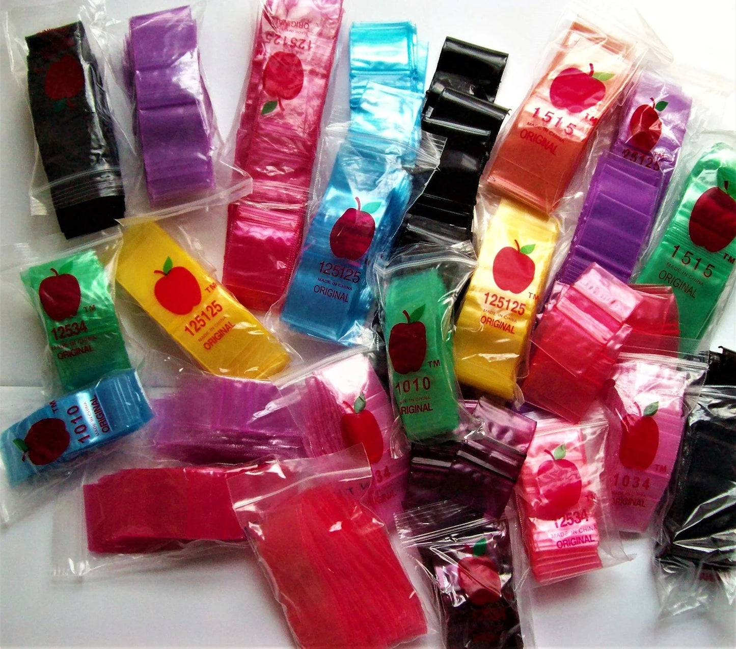 APPLE BAGGIES ASSORTED COLORS MEDIUM CODE 10125