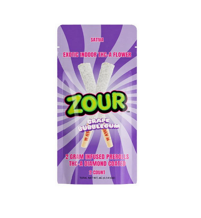 ZOUR STASH THCA DIAMND GRAPE BUBBLEGUM 2GM PROLL SATVA 2CT