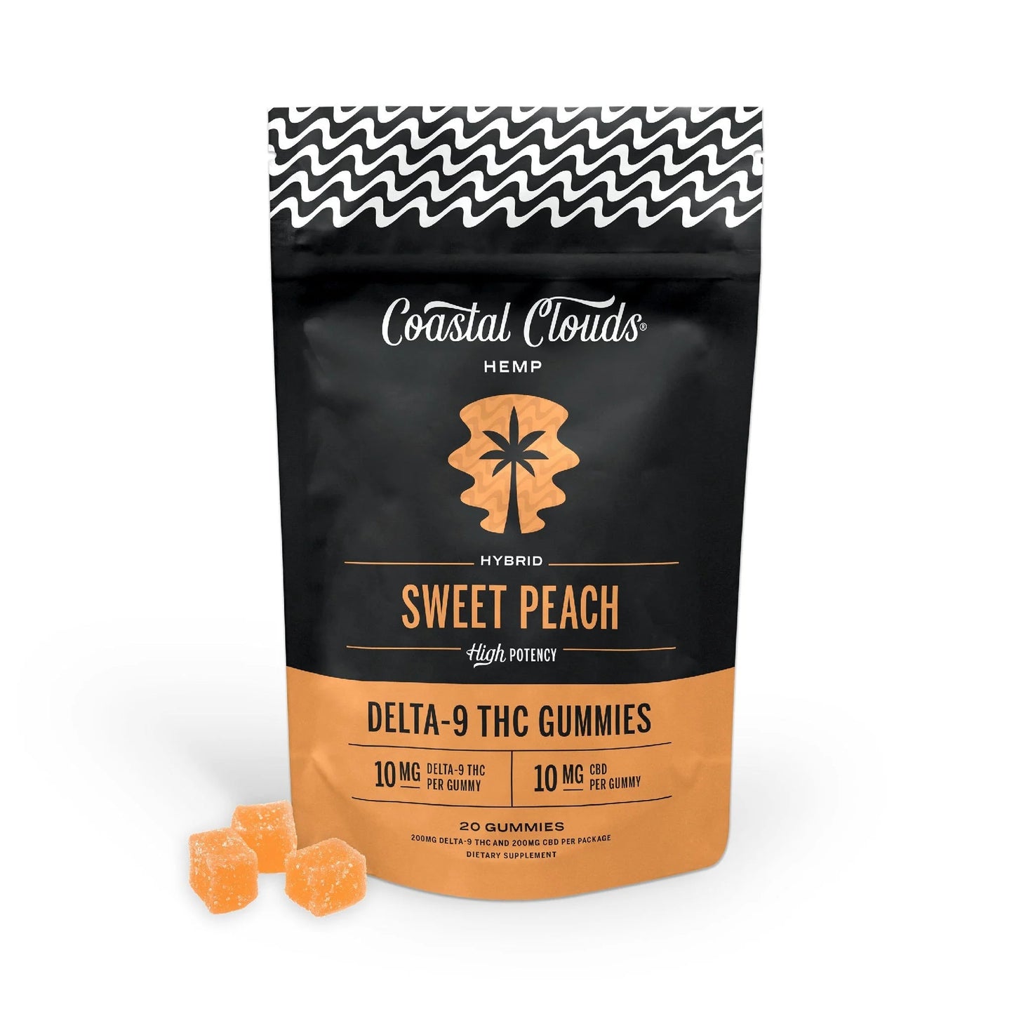 COASTAL CLOUDS GUMY SWEET PEACH CHILL HYB 10MG