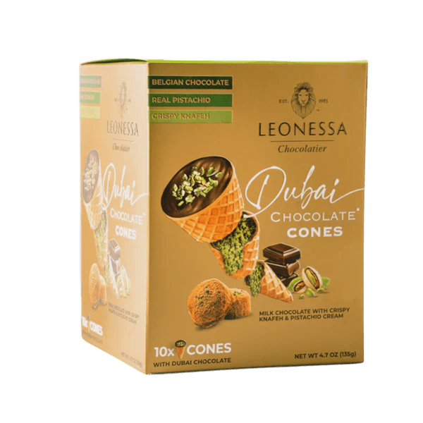 DUBAI CHOCOLATE CONES BY LEONESSA 10CT