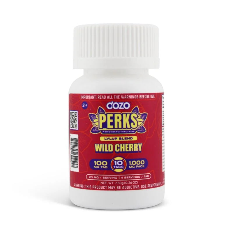 DOZO PERKS 7HYDROXY WILD CHERY LVLUP BLEND 100MG 10CT JAR